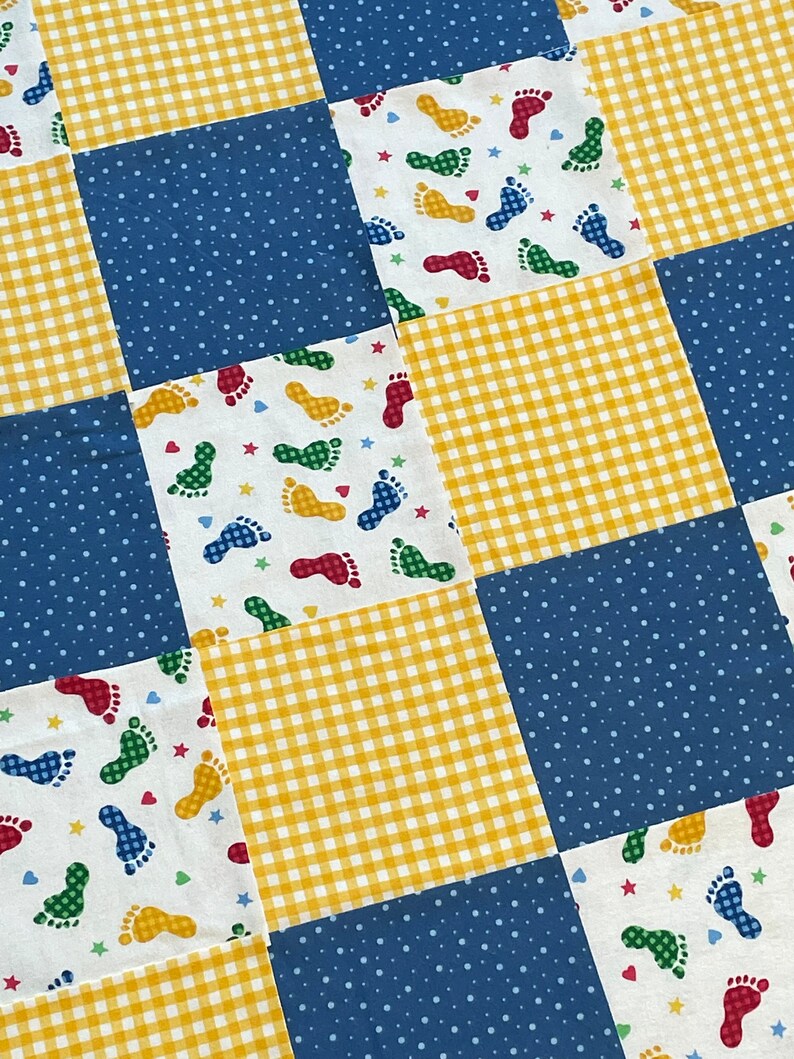 72 Pre Cut Baby Footprint Rag Quilt Kit, 7