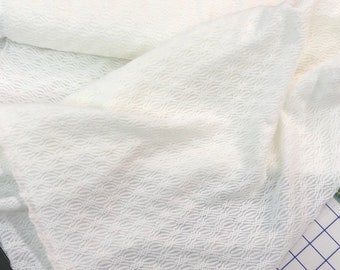 White cable knit cotton, 44/45" wide, 100% cotton, baby blessing blanket, light weight sweater, cardigan, winter white, sold by the yard
