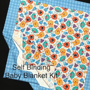 36&quot; Monster blanket Self binding kit -precut & ready to sew, blue green orange flannel, Aliens 32x32 top, 42x42 back, boy receiving blanket