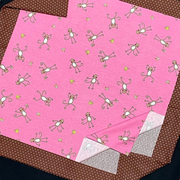 Tropical Monkey Print Pattern Blanket