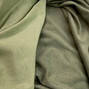 Sage green or Dusty Olive  Suede Fabric - Sold By The Yard - 58&quot;-60&quot; by the yard, apparel, upholstery, quilting, Faux Micro, polyester