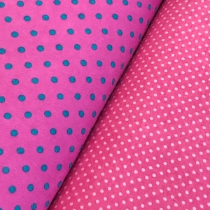 Polka dot pink, purple blue small dots cotton flannel quilting fabric, small black polka dots, top quality, Holiday fabric, Valentine