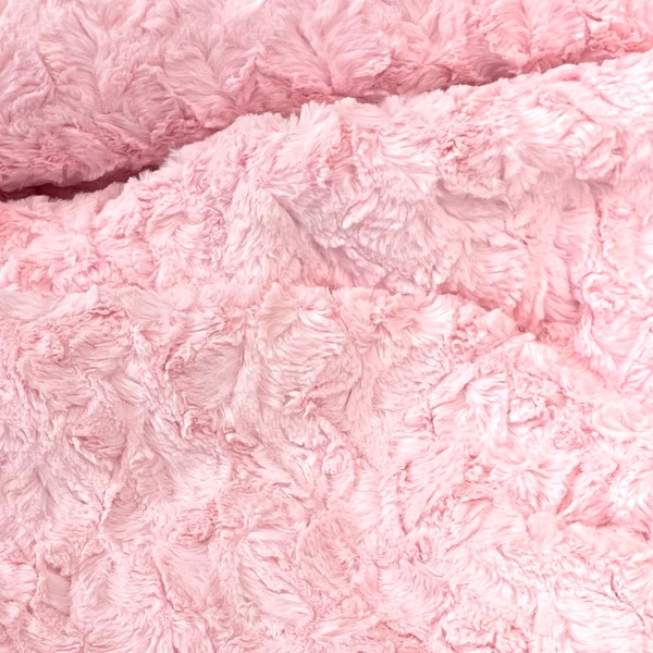 PINK Bella Solid Snuggle Luxury Furry MINKY from EZ Fabrics- Perfect for Throw blankets, Baby quilts, so soft and smooth, quilt backs