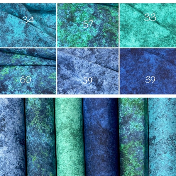 Jewel Tones fabric, green, blue, swirl splash cotton fabric, quilting, curtains, by Marshall Dry Goods, sold by yard