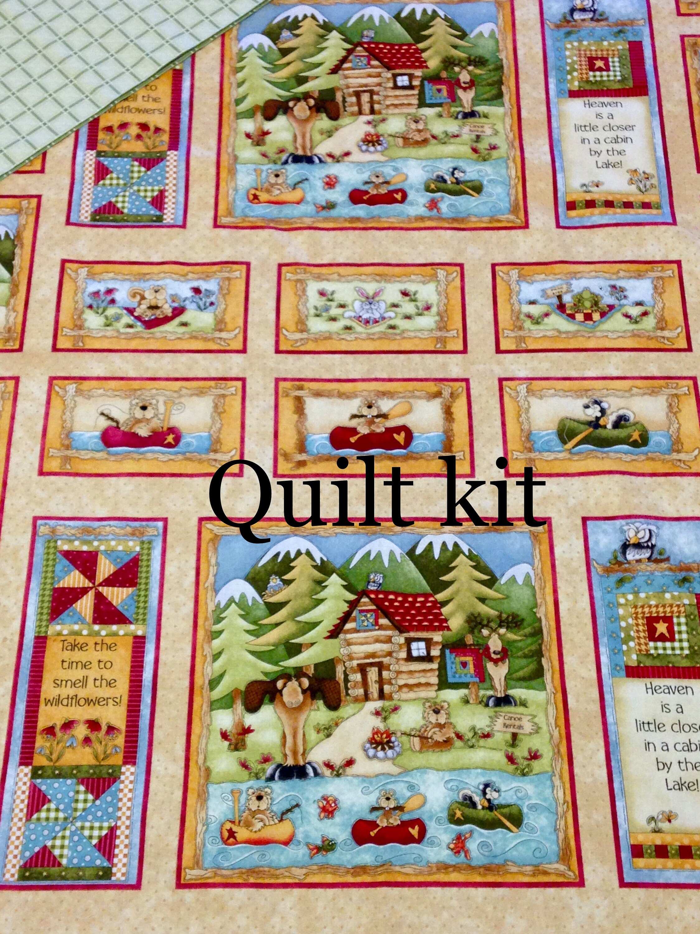QUILT KIT The Whole Country Caboodle Wilderness animals teal Etsy