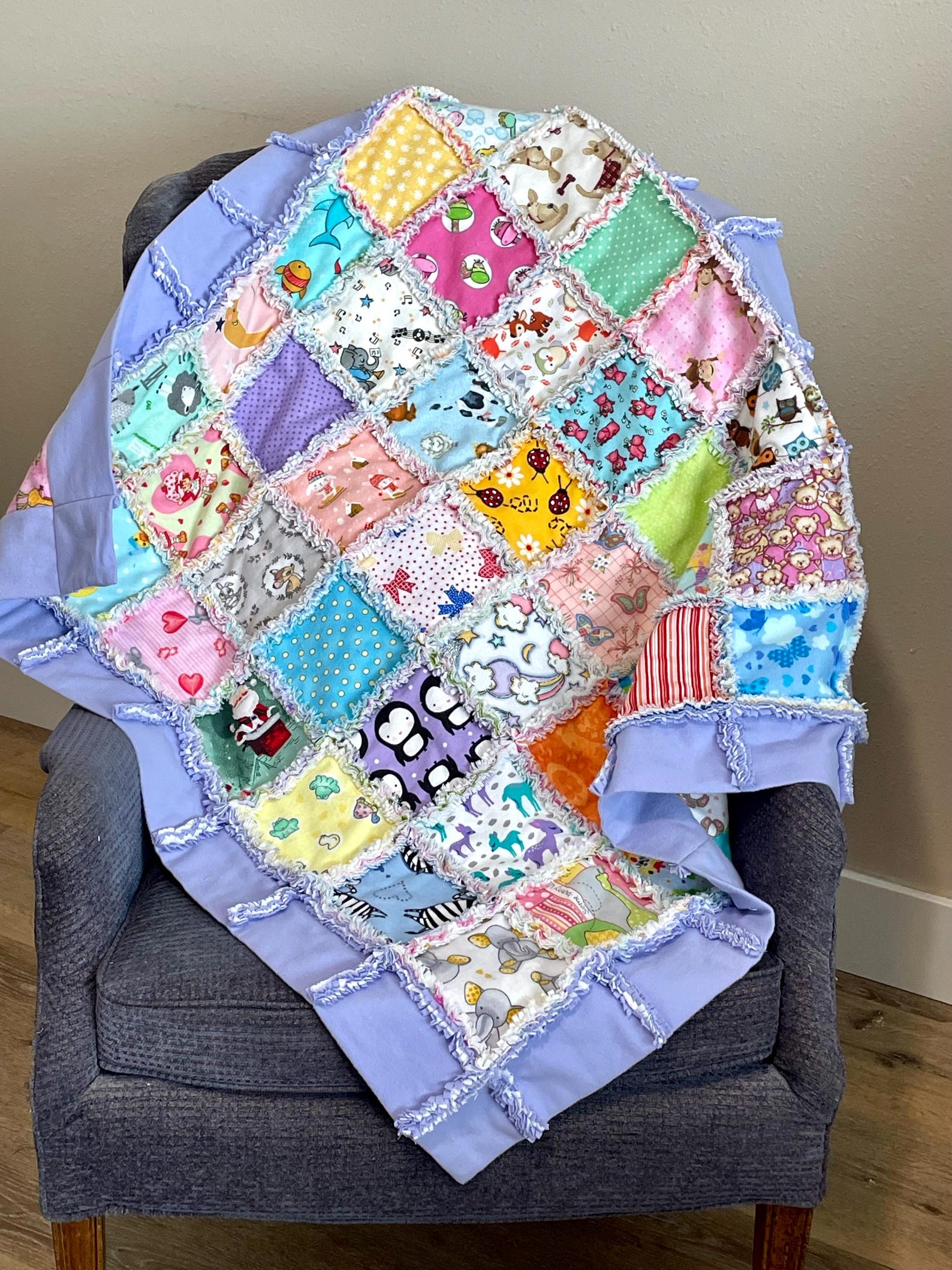 I SPY Rag Quilt Made From 6