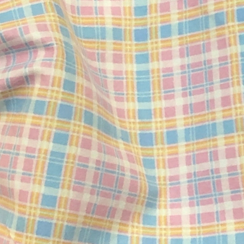 Plaid Flannel fabric, blue, teal, pink, yellow, purple 100% plaid cotton flannel, approx 44" wide, perfect for baby image 5
