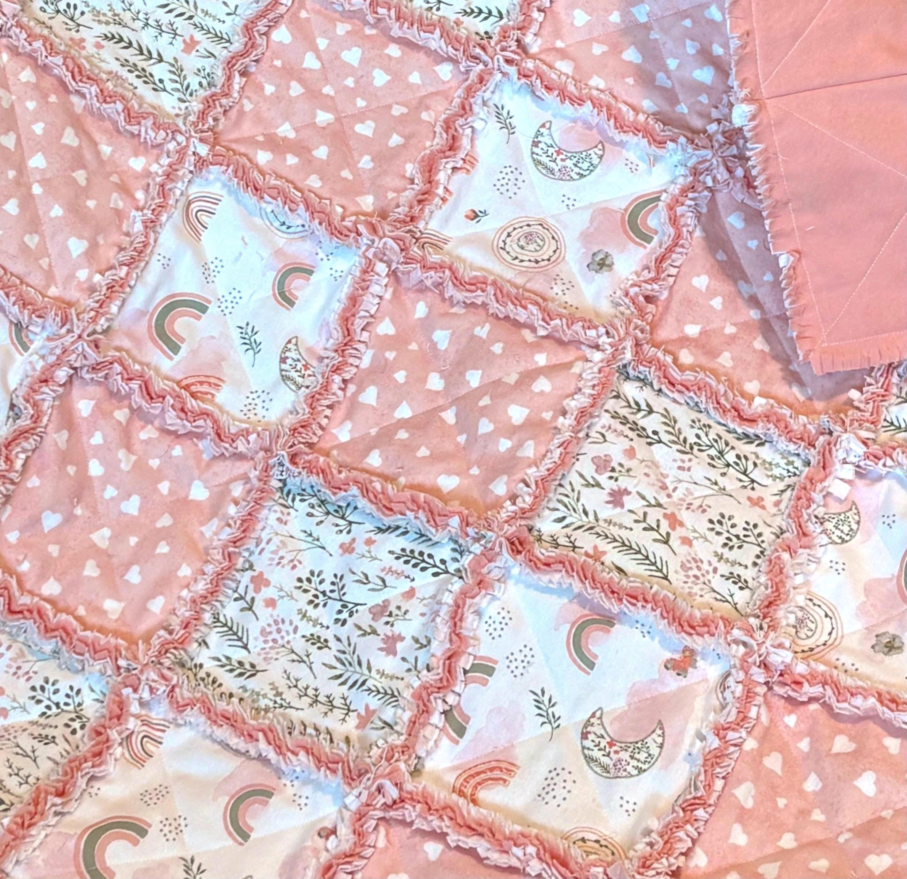 Moon Beam Garden Rag Quilt Kit, 72 Pre Cut 7
