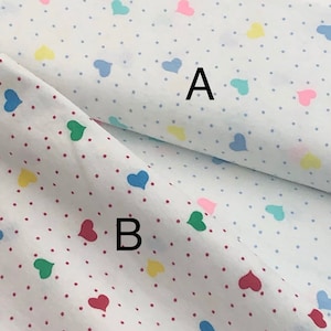 Hearts polka dot, Valentine fabric, pink, yellow blue green flannel Fabric,  girl  baby quilt flannel,  backing, by the yard Flannel