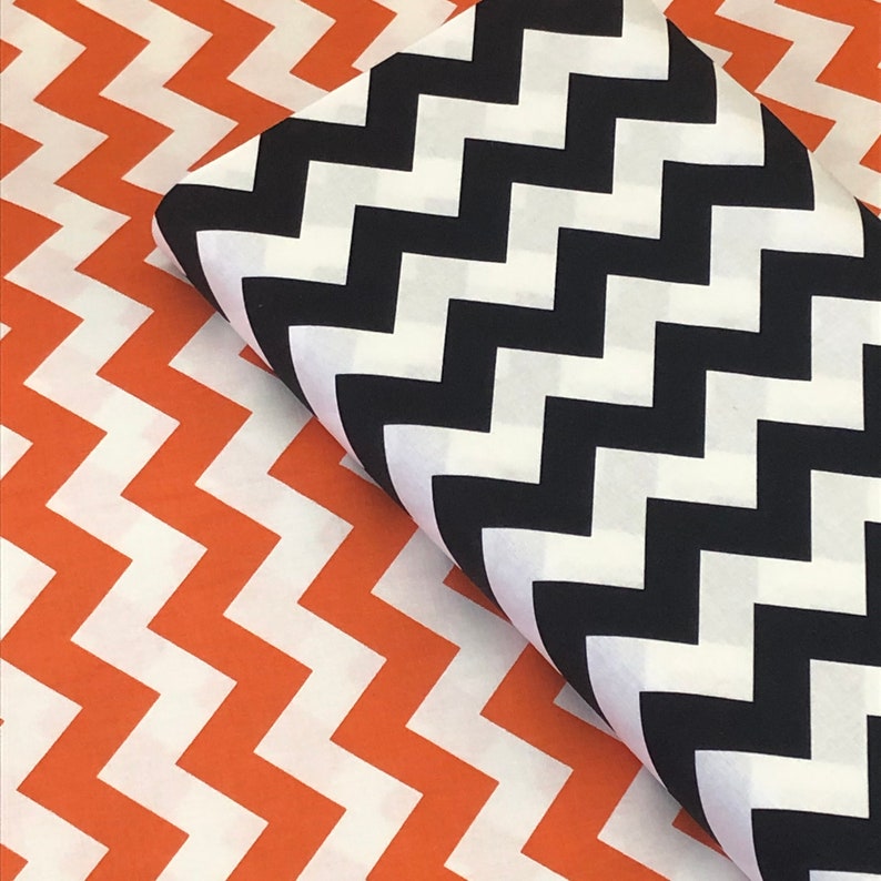 Chevron Fabric black orange aqua limepink green gray by Etsy