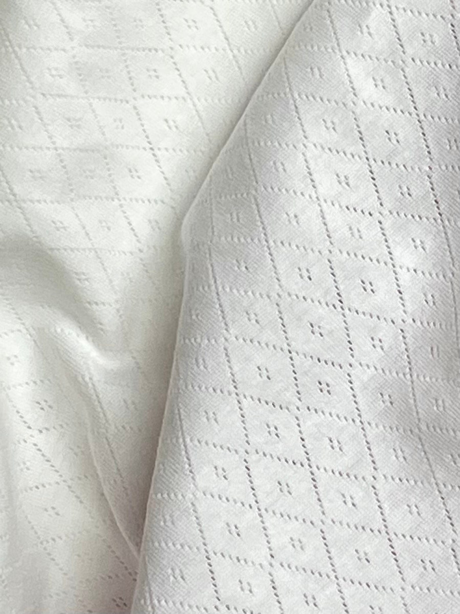 Pointelle Knit White Argyle Diamonds by Tonka Textiles Etsy