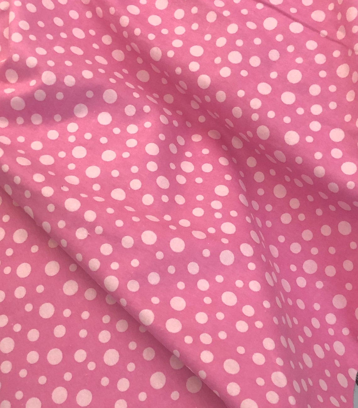 Pink polka dot flannel fabric pink dots baby girl fabric Etsy