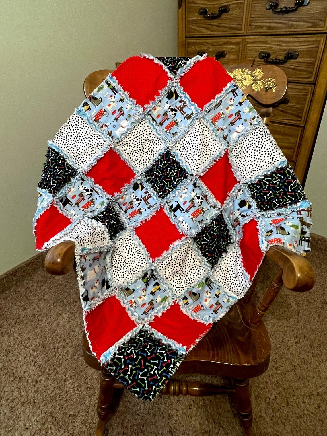 Puppy Dog Rag Quilt Kit 72 Pre Cut 7