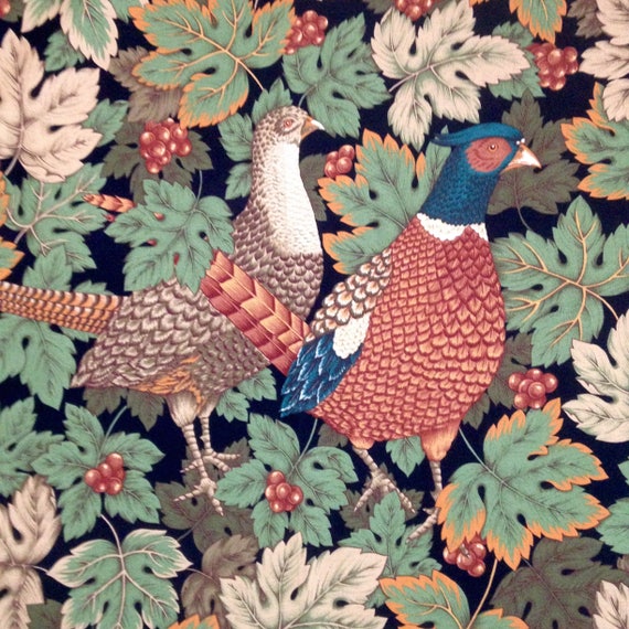 Pheasant Autumn Fall Fabric Panel Wildlife Pheasant Pillow Etsy