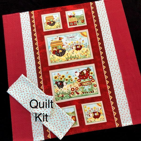 Hen House Panel Fabric Etsy