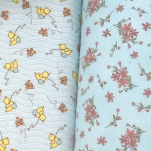 Teddy bear, baby carriage, Beary boys & girls, flowers, blue flannel, girl teddy bear, bunny, baby blanket flannel fabric, by Henry Glass