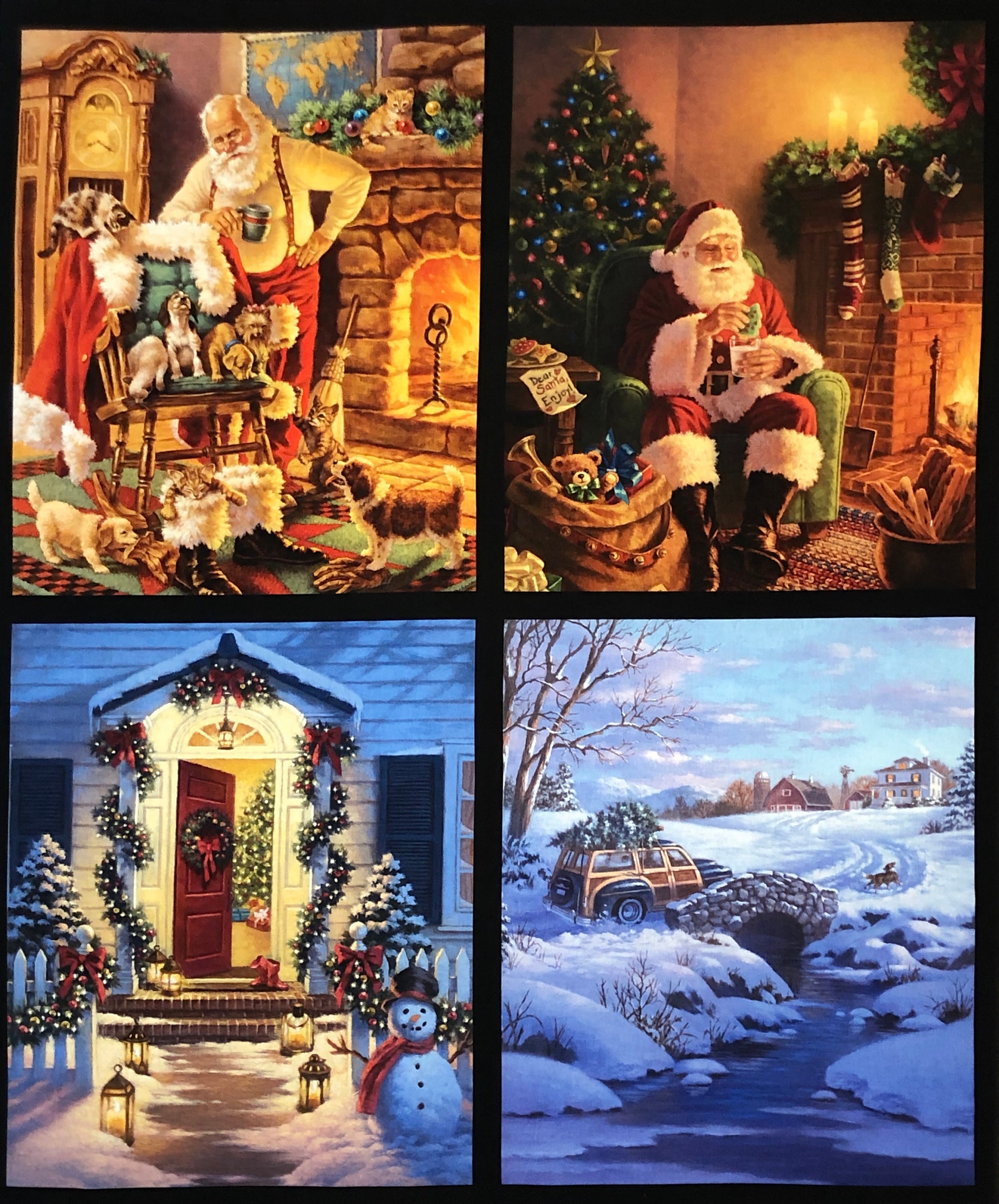 A Classic Christmas fabric Panel by Riley Blake snowman Etsy
