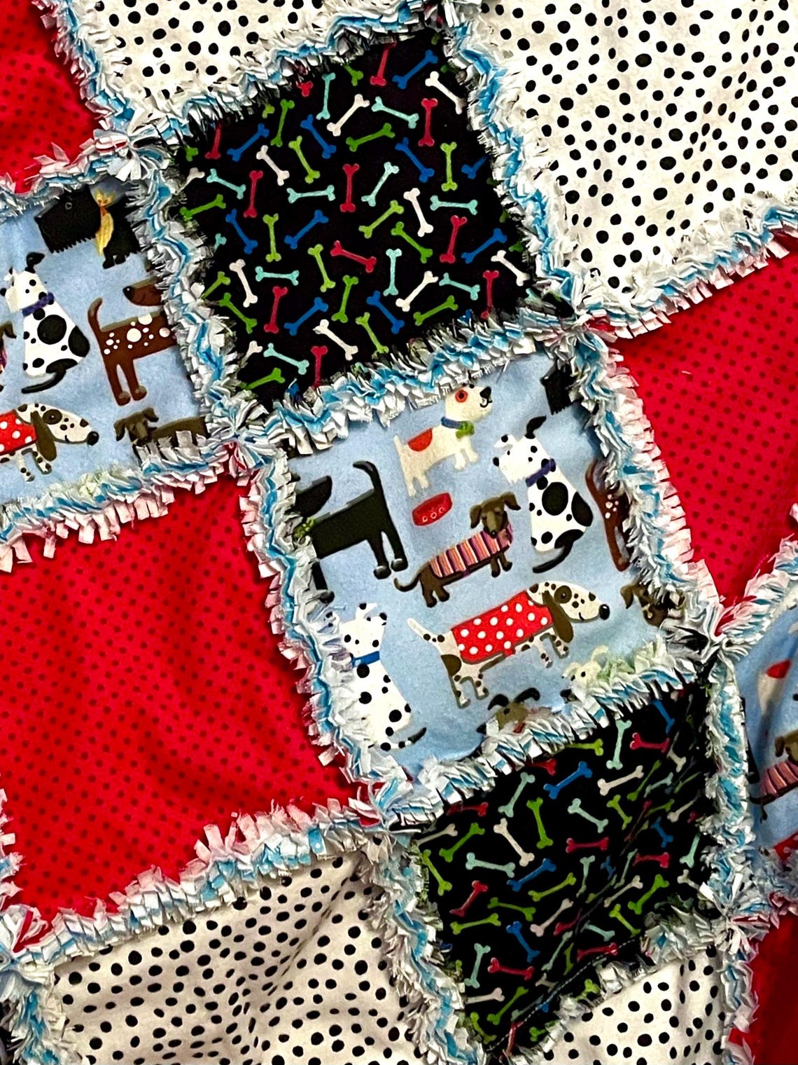 Puppy Dog Rag Quilt Kit 72 Pre Cut 7