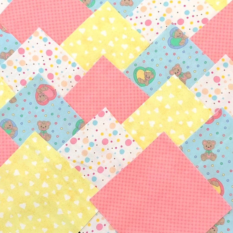 Precious Moment Teddy Bear Quilt Blocks Pre Cut Square Etsy
