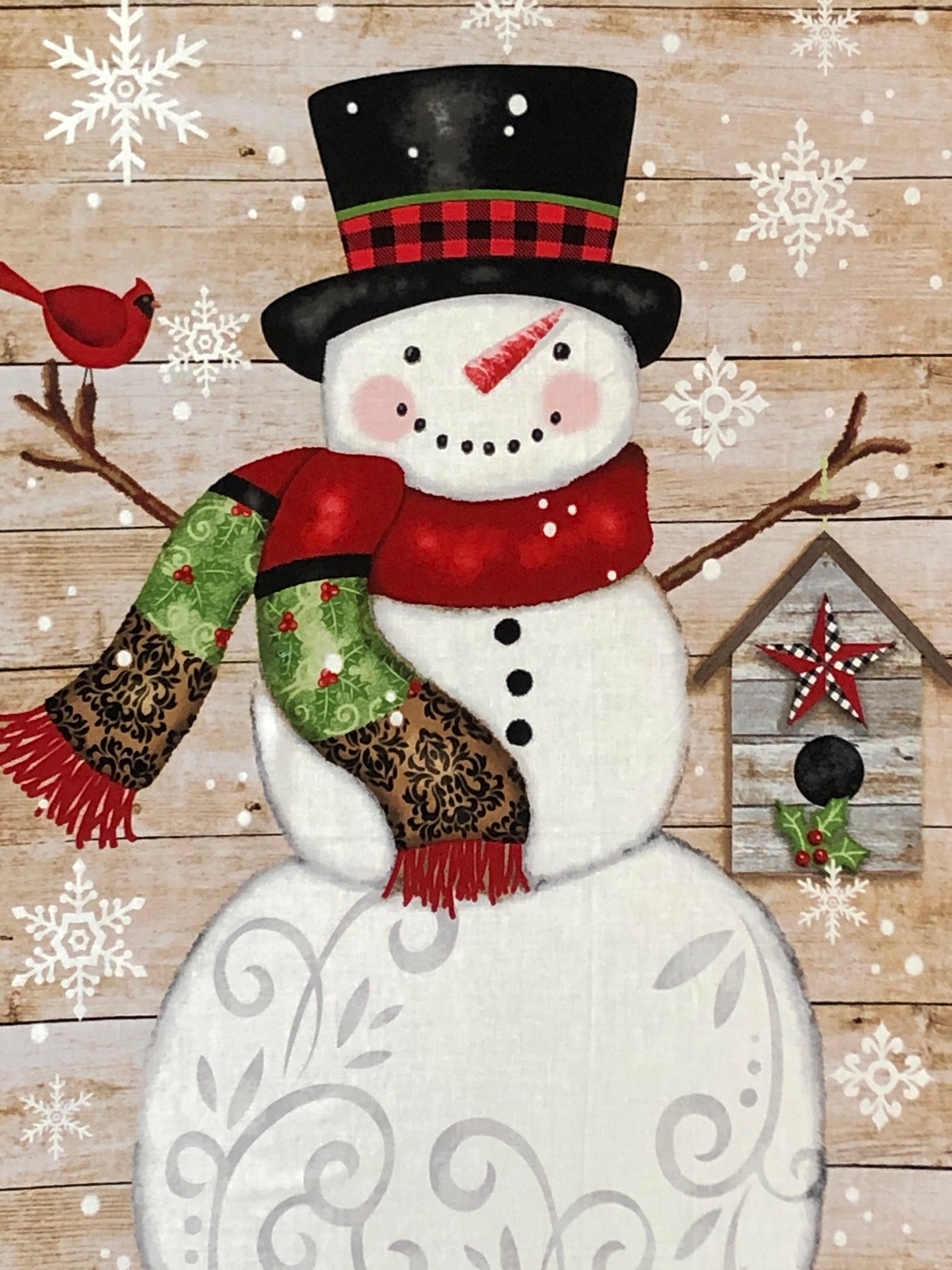 Free Shipping U.S. Snow Place Like Home Christmas Snowmen by Sharla Fultz Studio E Cotton Quilt Fabric 5162-98