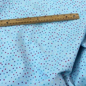 Blue polka dots, colorful dots, soft flannel, baby blanket flannel, fabric, sold by the yard