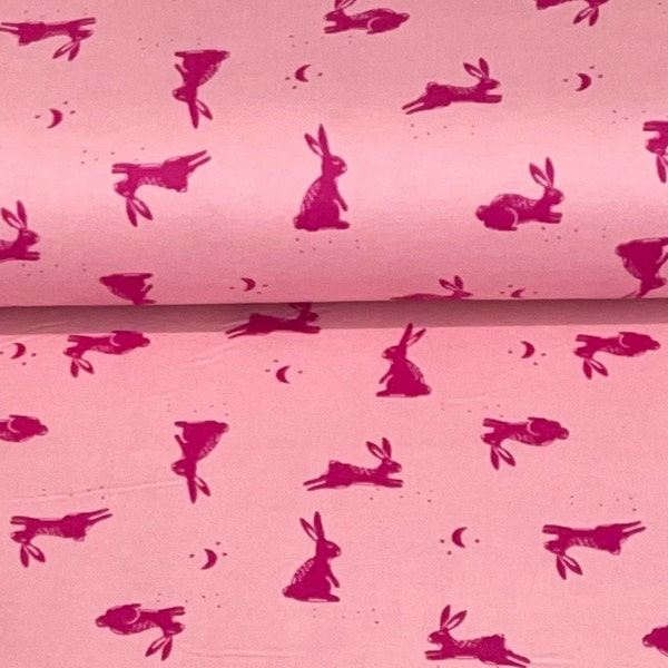 Tissu flanelle lapin rose et noeuds, fuschia, rubans et noeuds bébé fille, pois, violet blanc, jaune, tissu matelassé, flanelle de Pâques