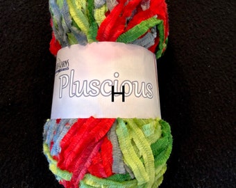 Cascade Pluscious yarn crochet, lavender, yellow orange silver mint green, lime green, cream variegated green red 100% Polyester 148.7 yards