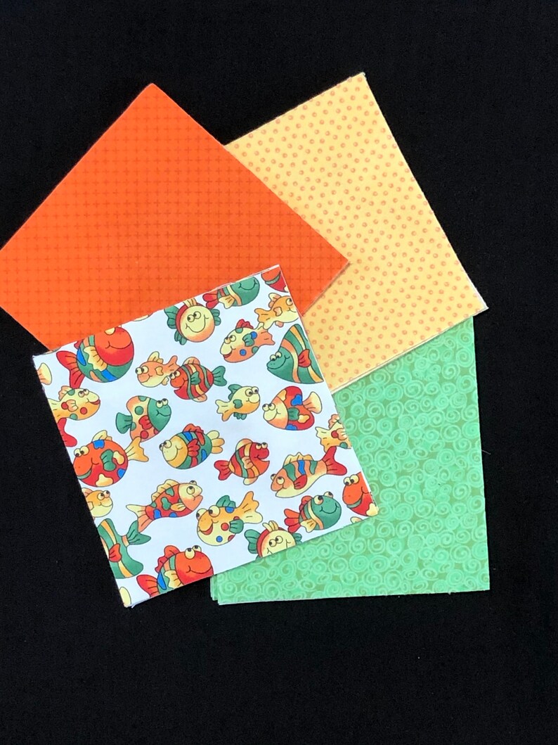 36 fish flannel fabric pre cut 7 flannel square quilt Etsy