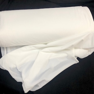 BRUSHED TRICOT white fabric, soft baby blanket material, 100% polyester, 58&quot;to 60&quot; wide, soft touch, sold by the yard