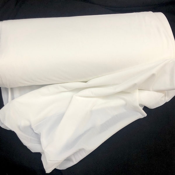 BRUSHED TRICOT white fabric, soft baby blanket material, 100% polyester, 58"to 60" wide, soft touch, sold by the yard