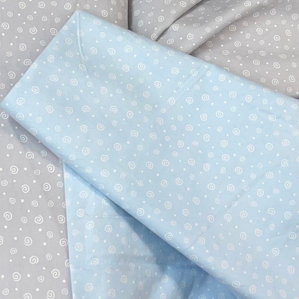 Twinkle Star flannel, aqua, soft blue or gray swirls, blanket coordinate fabric, swirl flannel, Benartex -Twinkle comfort