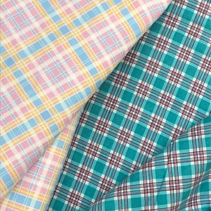 Plaid Flannel fabric, blue, teal, pink, yellow, purple 100% plaid cotton flannel, approx 44" wide, perfect for baby image 6