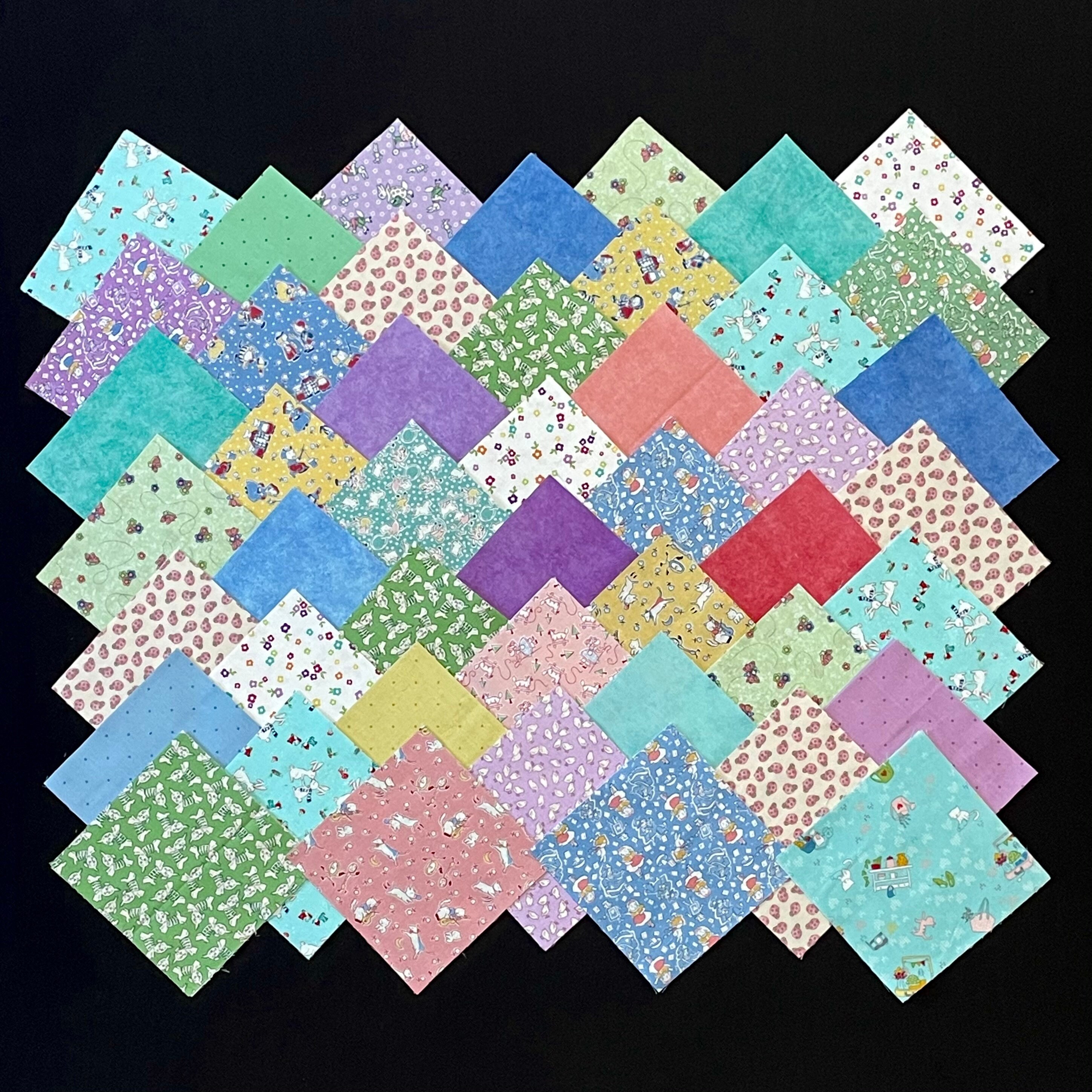 72 Colorful 6 Pre Cut Square Quilt Blocks Bunny Sheep Etsy UK