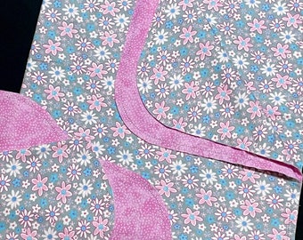 Hemstitch Daisy flor recibiendo manta y tela de eructo, crochet, gris rosa, flor de margarita rosa, manta de franela floral de doble cara de niña 40x40