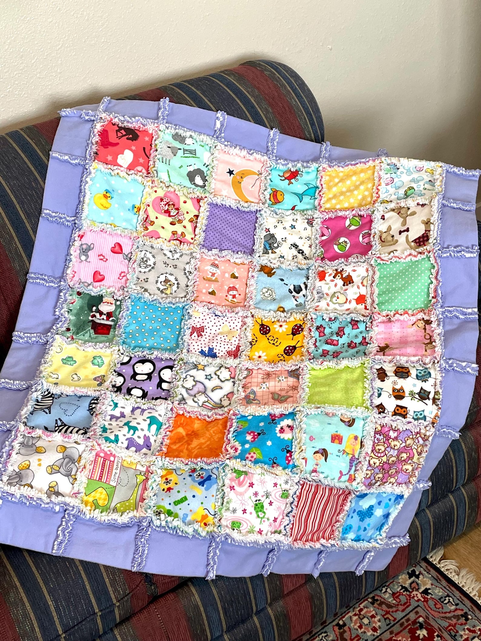 I SPY Rag Quilt Made From 6