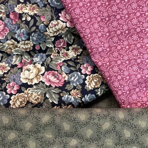 Rose fabric, pink blue beige, VIP by Cranston Print Works, pink green quilt coordinate combinations, sold by the yd, craft, sewing, quilting