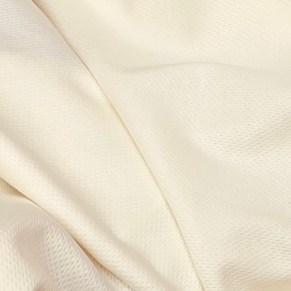 Flat back thermal knit, flatback offwhite/cream, 100%  combed cotton, 58"-60" wide, USA premium knit, sold by the yard