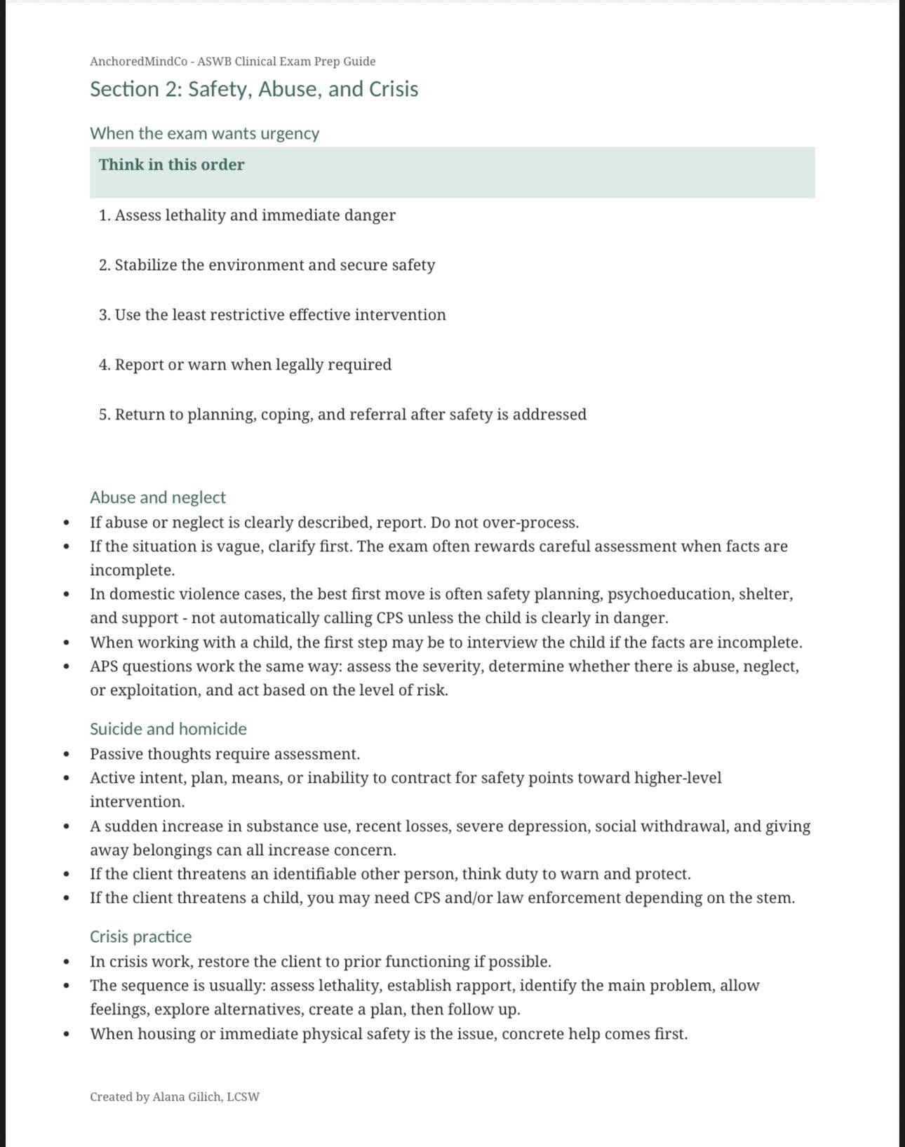 LCSW MSW Exam Prep Guide | ASWB Study Strategies | 31 Page Study Guide ...