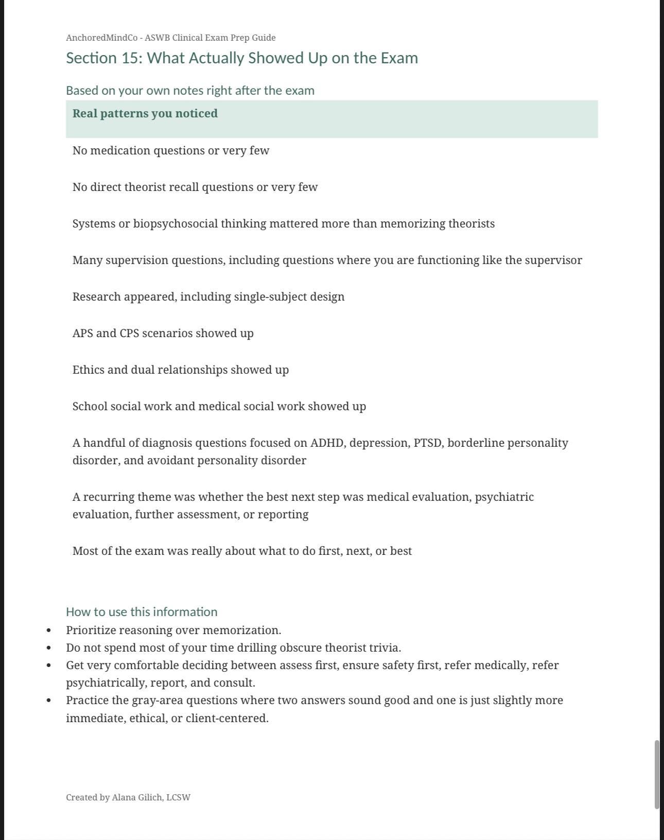 Lsw Study Guide Plan Example LCSW MSW Exam Prep Guide | ASWB Study Strategies | 31 Page Study Guide ...