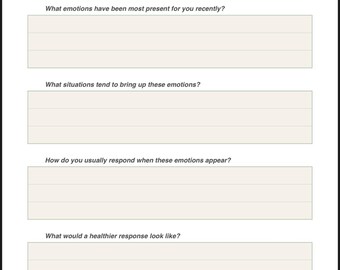 Arbeitsblatt zur Selbstwahrnehmung | Emotionale Reflexion Printable | Persönliche Wachstumstherapie Arbeitsblatt | Mentales Gesundheits-Tool