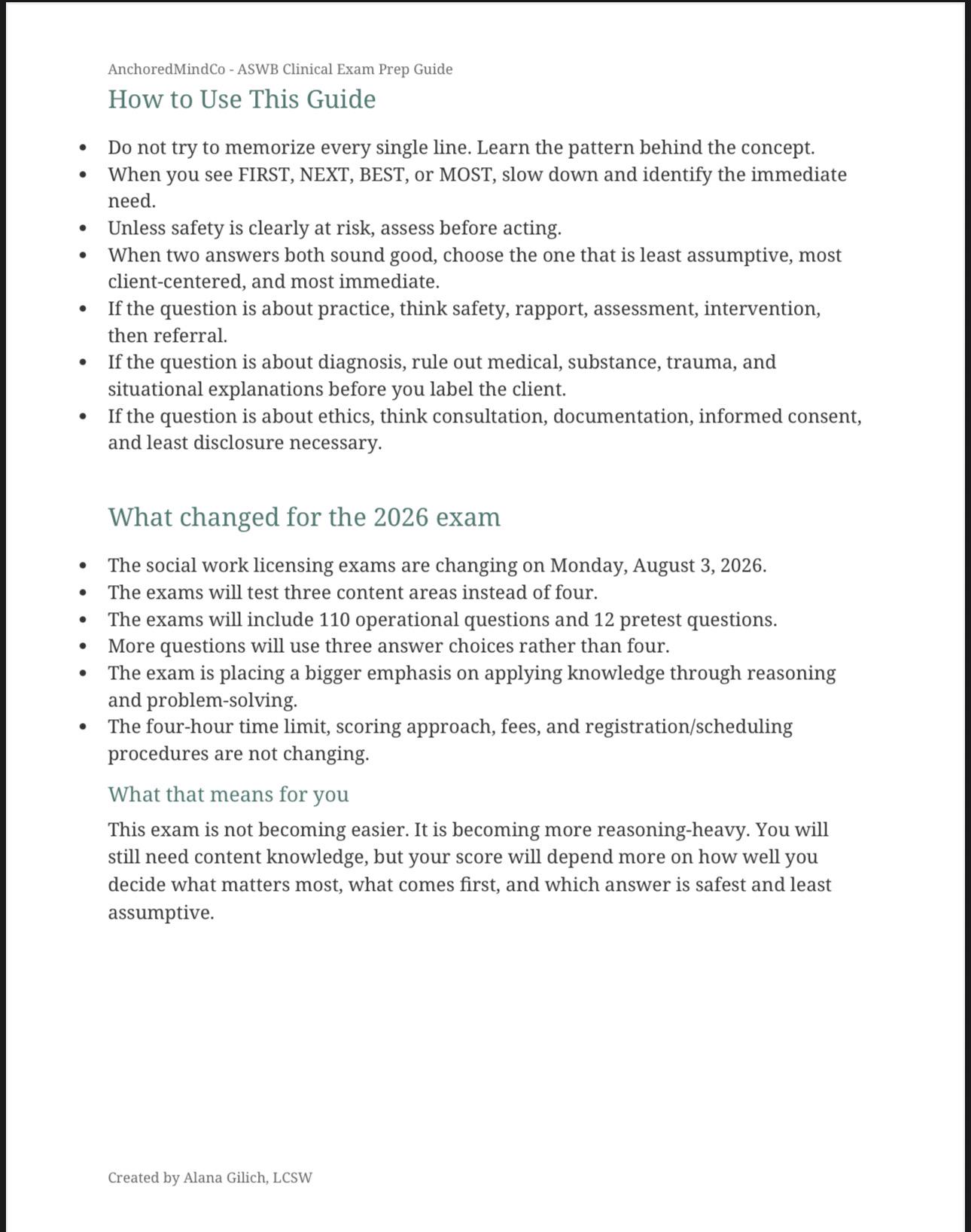 ASWB Clinical Exam Prep Guide UPDATED for 2026 | Lcsw/msw Study Guide ...