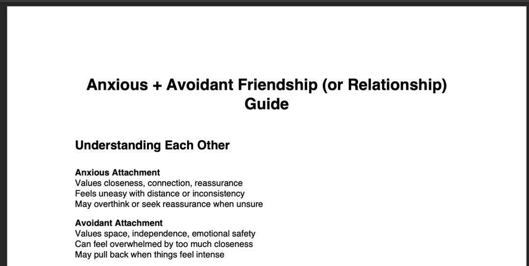 Anxious Avoidant Attachment Guide | Relationship Patterns Worksheet ...