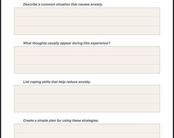 Anxiety Coping Plan Worksheet | Therapy Management Tool (Printable)