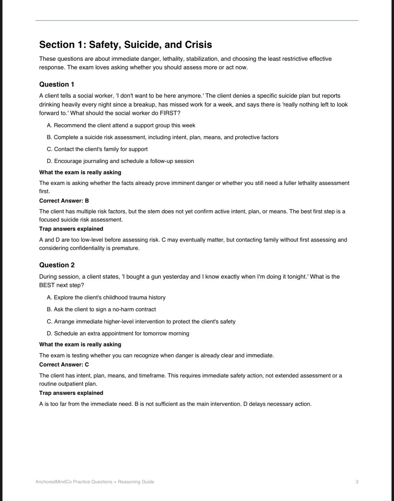 Msw Interview Questions ASWB LCSW MSW Practice Questions Guide | 100 Scenario-based Questions ...