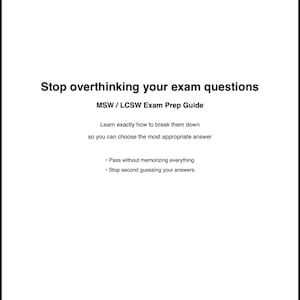 MSW LCSW Exam Prep Guide | ASWB Study Strategies (Digital Download - pdf)