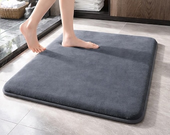 Super Absorbent Bath Mat | Anti Slip Coral Velvet Floor Mat for Bathroom Entryway