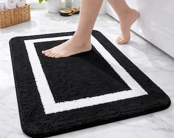 Plüsch-Mikrofaser-Badematte | Weicher, saugfähiger, rutschfester Teppich für Badezimmer