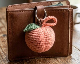Bedel perzik tijdwaarnemer, vezelkunst aftellen nieuwjaar, grillige fruitklokaccessoire voor tassen