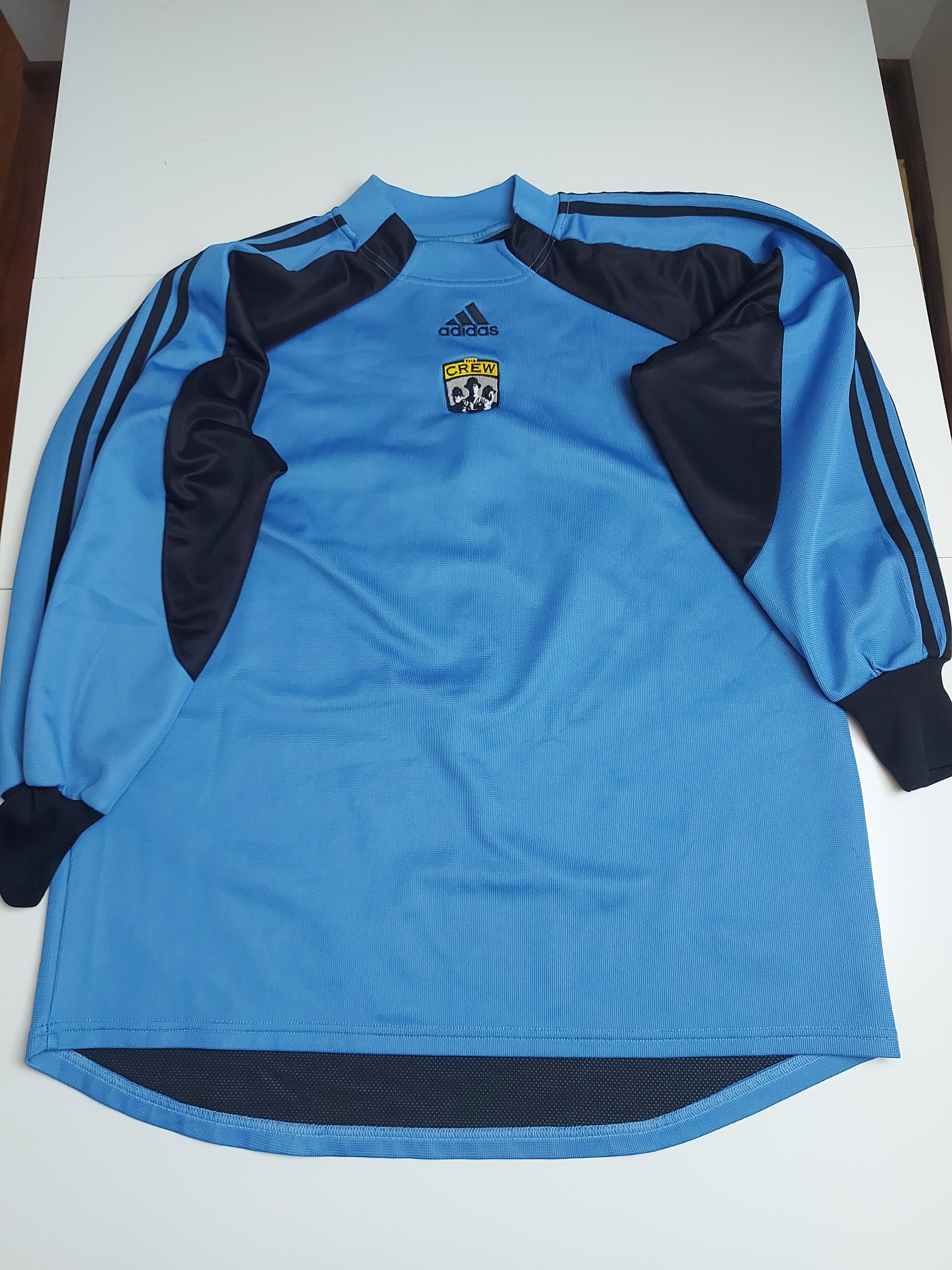 長袖 キーパー シャツ y2k 2002 Rare Vintage 2002 Adidas Goalkeeper Jersey - Dougherty #1 - Sky