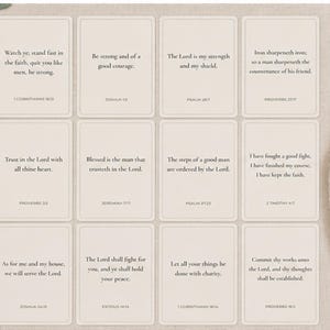 Cartes bibliques pour hommes | Ensemble de versets bibliques d'encouragement chrétien (12 cartes)